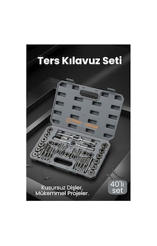 Zenvac 40 Parça Profesyonel Metrik Ters Kılavuz Ve Pafta Seti - Hassas Diş Açma Ve Onarım Takımı Zenvac29