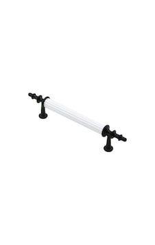 Lunaev 10 Adet Beyaz - Siyah Boru Kulp 9.6 Cm Mobilya Hırdavatı 007