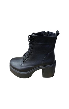 Miçe Shoes Kadın Platfrom Bot Siyah Bağcıklı Fermuarlı - 796653832 Siyah Bağcıklı Fermuarlı