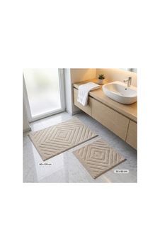Liberta 2'li Banyo Paspas Takımı %65 Pamuk Yüksek Emici Pamuklu Banyo Paspası 60x100 Cm + 50x60 Cm Bej Liberta 2'li Banyo Paspas Takımı %65 Pamuk Yüksek Emici Pamuklu Banyo Paspası 60x100 Cm + 50x60 Cm Bej
