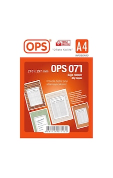 Ops Dp071 Duvar Tipi A4 Afiş Taşıyıcı Ops Dp071 Duvar Tipi A4 Afiş Taşıyıcı
