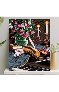 Sayılarla Boyama Tuval Seti Fırça Boya Dahil Çıtalı 40x50 Cm - Keman Sayılarla Boyama Tuval Seti Fırça Boya Dahil Çıtalı 40x50 Cm - Keman