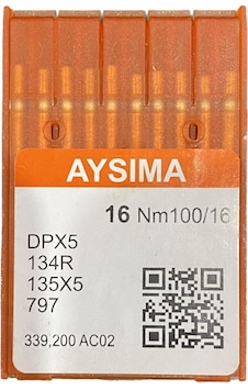 Aysıma Sanayi Tip Düz Dikiş Makina İğnesi Kalın Dip Dpx5 Nm100/16 Aysıma Sanayi Tip Düz Dikiş Makina İğnesi Kalın Dip Dpx5 Nm100/16