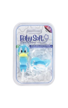 Babysoft Fıgurlu Emzık Askısı ve Damaklı Emzık No:2 - Mavi
