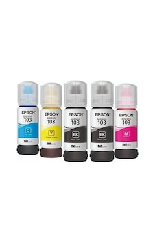 Epson 103 Ecotank L3266 4 Renk Mürekkep Takımı + 1 Siyah Mürekkep Epson 103 Ecotank L3266 4 Renk Mürekkep Takımı + 1 Siyah Mürekkep
