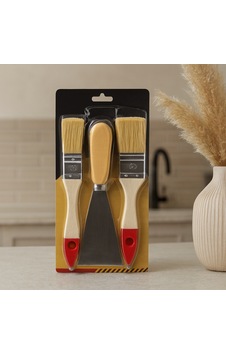 3 Parça Boyacı Seti 50 Mm Spatula Ve 2 Adet Kestirme Fırça No.1-1.5