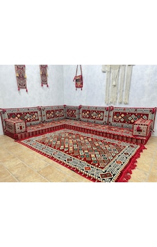 Coton Şark Köşesi Şili Desen Minder Takımı Konsept Kırmızı Coton Şark Köşesi Şili Desen Minder Takımı Konsept Kırmızı
