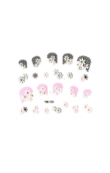 Limmy Tırnak Süsleme Sticker Nail Art Ym-133 - 6x5 Cm - Siyah Pembe Papatya Limmy Tırnak Süsleme Sticker Nail Art Ym-133 - 6x5 Cm - Siyah Pembe Papatya
