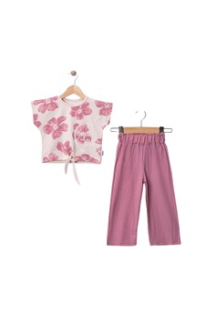 Bellamio Kids Önden Bağcıklı Tshirt Ve Pantolon Kız Çocuk Takımı Koyu Pembe Bellamio Kids Önden Bağcıklı Tshirt Ve Pantolon Kız Çocuk Takımı Koyu Pembe