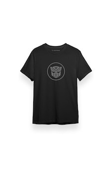 Transformers Autobot Icon Siyah Kısa Kol Erkek Tshirt 001