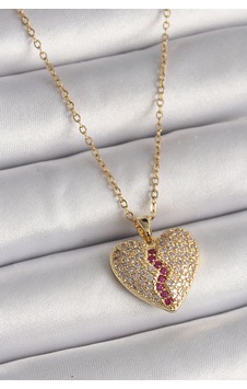 316l Çelik Gold Renk Zincir Zirkon Taşlı Kalp Model Kadın Kolye - Tj-bko9644 Renkli 316l Çelik Gold Renk Zincir Zirkon Taşlı Kalp Model Kadın Kolye - Tj-bko9644 Renkli