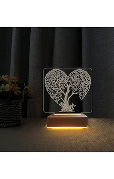 Aşk Ağacı 3d Led Masa Lambası Doğum Günü Hediyesi Gece Lambası Anneler Günü