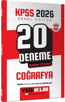 Yediiklim Yayınları Kpss 2026 Genel Kültür Coğrafya Tamamı Çözümlü 20 Deneme