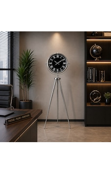 Büro Ev Ofis Dekoru İçin 150x45cm Krom Metal Imperial Tripod Ayaklı Saat Diğer Büro Ev Ofis Dekoru İçin 150x45cm Krom Metal Imperial Tripod Ayaklı Saat Diğer