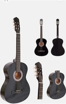 4/4 Siyah Tam Boy Klasik Siyah Gitar Seti