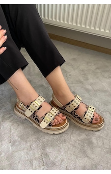 Preshley Kadın Mendez Bej Leopar Çift Bantlı Kabsül Ve Vardola Deyatlı Kalın Taban Ortopedik Sandalet K-120 Preshley Kadın Mendez Bej Leopar Çift Bantlı Kabsül Ve Vardola Deyatlı Kalın Taban Ortopedik Sandalet K-120