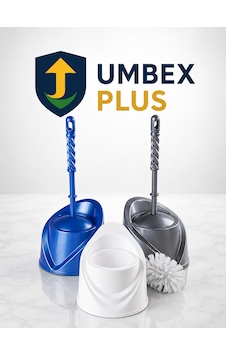 Umbex Plus- - Kapaklı Plastik Tuvalet Fırçası 30 Adet Beyaz