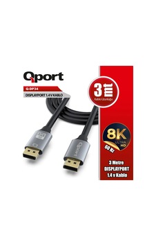 Qport Q-dp34 Dısplayport 1.4v 3mt Kablo Qport Q-dp34 Dısplayport 1.4v 3mt Kablo