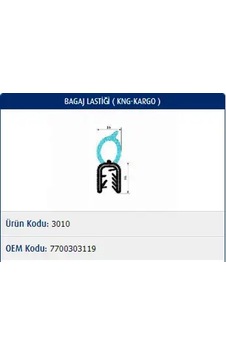 Master M3010 Bagaj Kapak Fiili 7700303119
