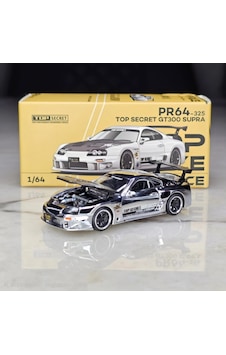 Pop Race Top Secret Gt300 Supra Silver Chrome 325 1/64 Pop Race Top Secret Gt300 Supra Silver Chrome 325 1/64