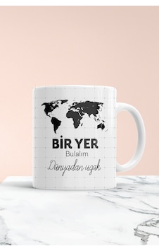 Bir Yer Bulalım Baskılı Kupa Bardak Beyaz