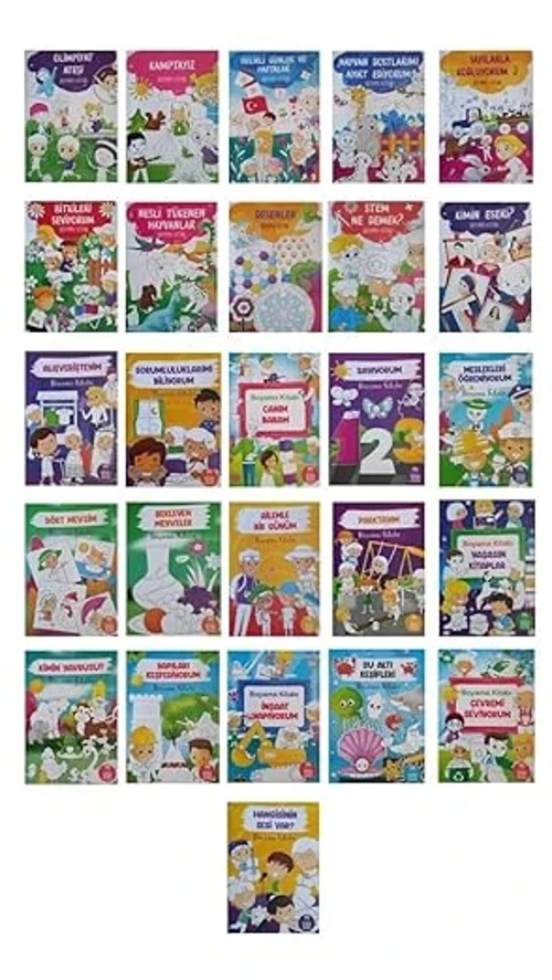 Okul Öncesi Çocuklar İçin Boyama Kitapları Seti-26 Kitap Okul Öncesi Çocuklar İçin Boyama Kitapları Seti-26 Kitap