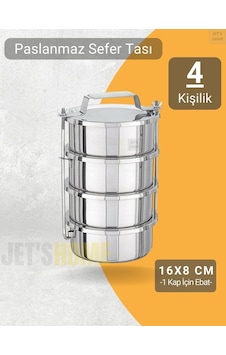 4 Lü Sefer Tası 16x8 Cm Yemek Taşıma Kabı Paslanmaz Çelik No:3 Kapasite 4 Kişilik Gri 4 Lü Sefer Tası 16x8 Cm Yemek Taşıma Kabı Paslanmaz Çelik No:3 Kapasite 4 Kişilik Gri