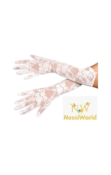 Nessiworld Beyaz Renk Orta Boy Dantelli Eldiven Nessiworld Beyaz Renk Orta Boy Dantelli Eldiven