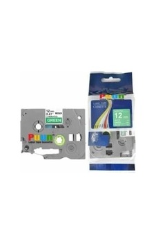 Puun Brother P-touch Tze-735 12mm X 8m Yeşil Üzerine Beyaz Uyumlu Laminasyon Etiket Şeridi Kt-31216 Bk