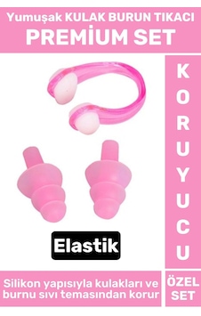 Premium Set Elastik Yumuşak Havuz Deniz Su Sızdırma Gürültü Önleyici Kulak Burun Tıkacı Seti Çok Renkli Premium Set Elastik Yumuşak Havuz Deniz Su Sızdırma Gürültü Önleyici Kulak Burun Tıkacı Seti Çok Renkli