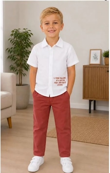 Veraura Lifestyle 2/10 Yaş Müslin Gömlek Denim Pantolon Çocuk Takımı Kiremit Veraura Lifestyle 2/10 Yaş Müslin Gömlek Denim Pantolon Çocuk Takımı Kiremit