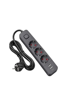 S-link Spg03u 2 Usb + 1 Type C 5v2.4a 3x1.0mm Bakır 1.5m Kablo 750 Joule 3'lü Anahtarlı Siyah Akım Korumalı Priz S-link Spg03u 2 Usb + 1 Type C 5v2.4a 3x1.0mm Bakır 1.5m Kablo 750 Joule 3'lü Anahtarlı Siyah Akım Korumalı Priz