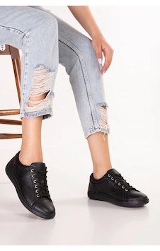 Gondol Kadın Hakiki Deri Günlük Rahat Sneaker Flf.216 Siyah