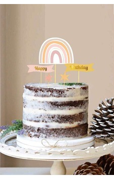 Çok Renkli Gökkuşağı Yıldız Happy Birthday Kürdan Set Çok Renkli Gökkuşağı Yıldız Happy Birthday Kürdan Set
