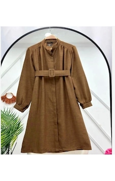 Lovie Moda Kadın Kemerli Tunik Kahverengi Lovie Moda Kadın Kemerli Tunik Kahverengi
