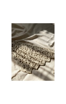 Krem Renkli Örgü Bandana, El Örüsü Bandana Krem Krem Krem Renkli Örgü Bandana, El Örüsü Bandana Krem Krem