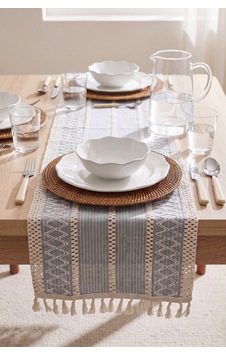 Gri Regina Pamuklu Püsküllü Runner 35x145 Cm Gri Regina Pamuklu Püsküllü Runner 35x145 Cm