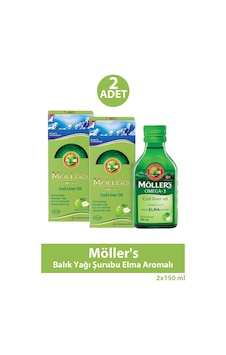 Möller's Balık Yağı Şurubu Elma Aromalı 150 Ml 2 Adet Möller's Balık Yağı Şurubu Elma Aromalı 150 Ml 2 Adet