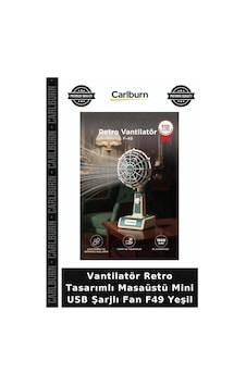 Vantilatör Retro Tasarımlı Masaüstü Mini Usb Şarjlı Fan F49 Yeşil Çalışma Alanı Hava Akımı Birlik Vantilatör Retro Tasarımlı Masaüstü Mini Usb Şarjlı Fan F49 Yeşil Çalışma Alanı Hava Akımı Birlik