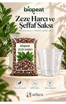 Zeze Harcı 7 Litre + 1 Adet 0,75 L Şeffaf Delikli Saksı Seti Zeze Harcı 7 Litre + 1 Adet 0,75 L Şeffaf Delikli Saksı Seti