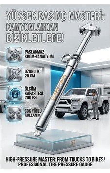 200 Psı Profesyonel Metal Kalem Tipi Lastik Basınç Ölçer - Kamyon Ve Otobüs Uyumlu 723154 200 Psı Profesyonel Metal Kalem Tipi Lastik Basınç Ölçer - Kamyon Ve Otobüs Uyumlu 723154