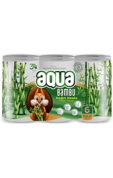 Aqua Bambu Kağıt Havlu 3 Katlı 6 Rulo Aqua Bambu Kağıt Havlu 3 Katlı 6 Rulo