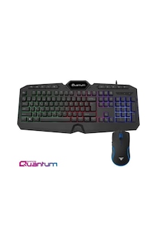 Kablolu Klavye Mouse Set Gaming-quantum Gaming Qg-q6548qu Renkli Arkadan Aydınlatmalı+8000dpi Mouse Su Geçirmez-multimedya Fonksiyonlu 10 Özel Tuş Optik