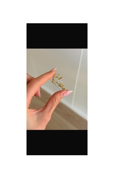 Taşlı Çok Katlı Ear Cuff Kıkırdak Küpe Altın Altın