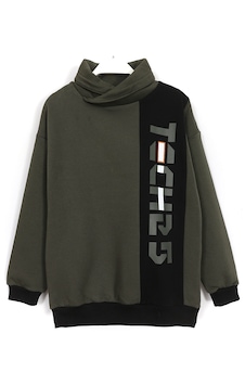 Dobakids Uzun Kollu Boğazlı Erkek Çocuk Sweatshirt Haki 001-0002001 Haki - Siyah Dobakids Uzun Kollu Boğazlı Erkek Çocuk Sweatshirt Haki 001-0002001 Haki - Siyah