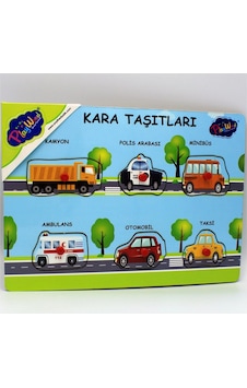 Playwood Ahşap Tutmalı Kara Taşıtları Eğitici Oyuncak