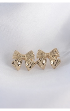 Pirinç Gold Renk Fiyonk Küpe Çok Renkli 07828715 Pirinç Gold Renk Fiyonk Küpe Çok Renkli 07828715