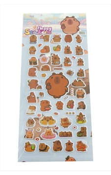 Happy - 284 - - Flzdgnkr - Kabartmalı Sticker-kahverengi