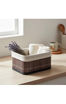 Deconox Mini Dikdörtgen Bambu Düzenleyici Ve Saklama Sepeti Gri Ahşap Banyo, Makyaj Ve Ofis Organizeri, Kumaş Astarlı Dekoratif Kutu 20x15x10 Cm Deconox Mini Dikdörtgen Bambu Düzenleyici Ve Saklama Sepeti Gri Ahşap Banyo, Makyaj Ve Ofis Organizeri, Kumaş Astarlı Dekoratif Kutu 20x15x10 Cm