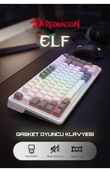 Redragon %75 Gasket Mekanik Switch Rgb Kablolu Oyuncu Klavyesi Bk-649 Redragon %75 Gasket Mekanik Switch Rgb Kablolu Oyuncu Klavyesi Bk-649